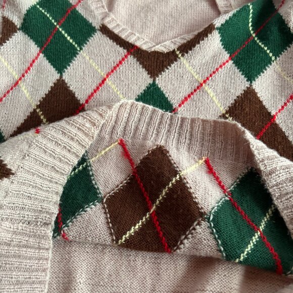 1940s 1950s Hand Knit Argyle Sweater & Matching Socks - Picture 9 of 14